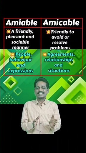 Where To Use Amiable and Amicable