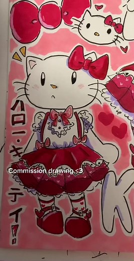 Commission Drawing Hello Kitty Fanart