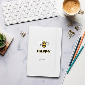 Bee Happy Hardback Notebook Journal. Lined Notebook. Custom Notebook. Personalised Journal. Name Journal. Bumblebee Gift. Happy. Present - Etsy Canada