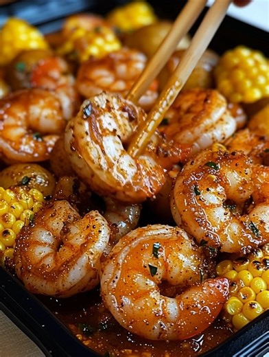 Spicy, buttery, zesty and totally irresistible! Cajun Shrimp Boil bursts 🌽🦐🔥 🧂 Ingredients: ▸ 1 1/2 lbs large shrimp (shell-on, deveined) ▸ 1 lb baby red potatoes ▸ 3 ears corn on the cob (cut into halves) ▸ 1 smoked sausage link (sliced, optional) ▸ 4 tbsp unsalted butter, melted ▸ 3 tbsp Cajun seasoning (plus more to taste) ▸ 1 tbsp Old Bay seasoning ▸ 5 cloves garlic, minced ▸ 1 lemon, halved ▸ 2 tbsp fresh parsley, chopped ▸ Salt & pepper, to taste 🔥 Instructions: 1️⃣ Bring a large pot 