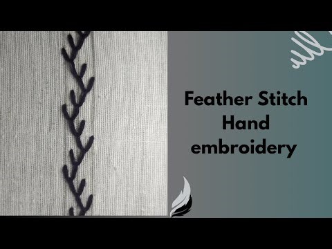 Decorative Feather Stitch hand embroidery step by step #featherstitch #handembroidery