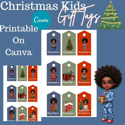 Printable Christmas Gift Tags | Kids Holiday Labels (instant Download) - Etsy Australia