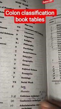 colon classification tables main class time and space isolate #dlis #dlisupdate #vmoukota #vmou