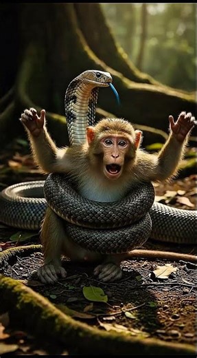 "monkey sacrifice 🐒 Saves Baby from Snake 🐍 But Pays the Ultimate Price 💔"