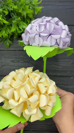 Easy Paper Hydrangea DIY Paper Flowers Craft Tutorial 3D Origami #foryou