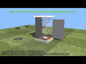 Twin Pit pour flush Prestressed and Precast toilet