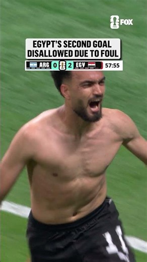 After VAR review, Egypt's goal is disallowed due to a foul in the offensive build up