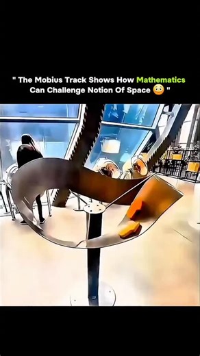 Science Knowledge on Instagram: "• At first glance, the Möbius track looks like an ordinary loop • But one subtle twist completely changes its geometry • The track has only one surface, not two • It also has only one continuous edge • An object moving along it never crosses a boundary • What seems like “inside” slowly becomes “outside” • There is no clear top, bottom, left, or right • Direction exists, but sides do not • This breaks how our brain expects space to behave • Intuition says surfaces