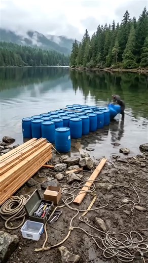 From Barrels To Paradise: Building My Dream Floating Cabin! | Camping Escape Studio