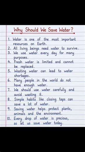 Why Should We Save Water? 💧 | 10 Lines on Save Water | Water Conservation Short Video