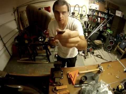 Bending flat bar with a vise and hammer