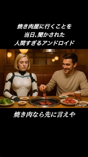 焼き肉屋に行くことを当日､聞かされた人間すぎるアンドロイド#shorts #ai #aiart #aivideo #人間すぎるアンドロイド