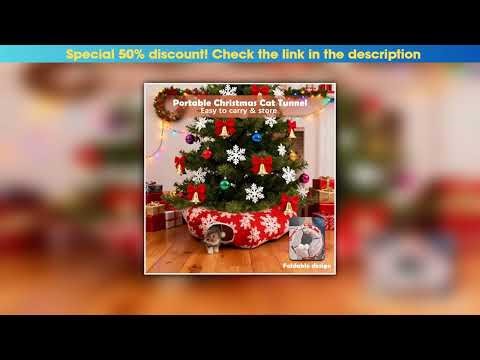 Deal 2025 Winter Christmas Cat Tunnel Bed Cat Nest Soft Kitten Donut Tunnel For Living Room Balcony