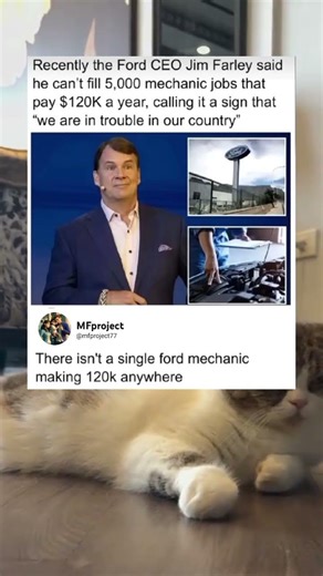 Ford says mechanics don't want six figure jobs