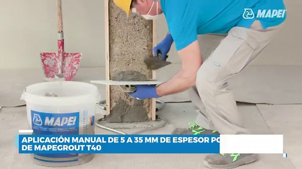 🔵#MAPEGROUT T40, #Mortero tixotrópico, fibrorreforzado para el saneamiento del #hormigón.