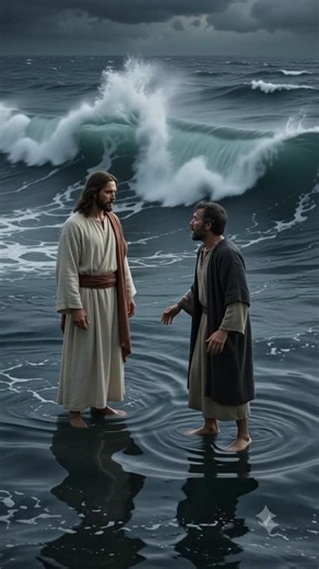 When Faith Overcomes the Storm: Jesus Walking on Water #shorts #viral