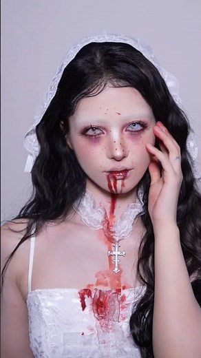 萬聖節嗜血新娘妝 Bloody Bride Makeup for Halloween｜April的草莓啊