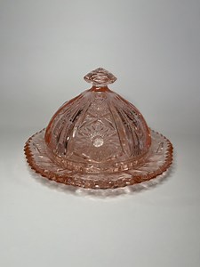 Vintage Pink Imperial Glass Butter Dish- Pressed Heavy Glass Dome and Dish With Saw Tooth Edge- Floral Pattern- Cottage Kitchen Decor - Etsy Canada