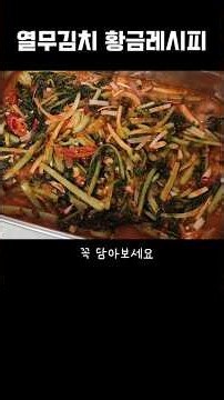 열무김치 황금레시피로 담아보세요~ 요리초보도 바로담는 상세한 설명!!/#shorts #열무김치 #김치