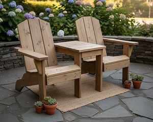 DIY Double Chair Bench With Table Plans | 2-seat Outdoor Bench Woodworking PDF | Patio Furniture Build Plans | Cedar Garden Seating Design - Etsy UK