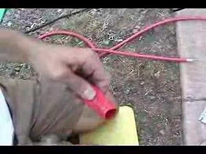 Using Amp CrimpAce crimp tool for battery terminals.