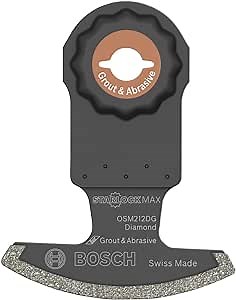 BOSCH OSM212DG 1-Piece 2-1/2 in. x 1/8 in. StarlockMax Oscillating Multi Tool Grout & Abrasive Diamond Grit Segmented Saw Blade for Extreme-Duty Applications in Grout Removal