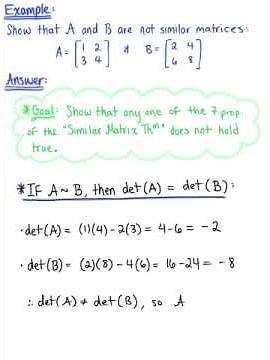 Properties of Similar Matrices (Example 1)
