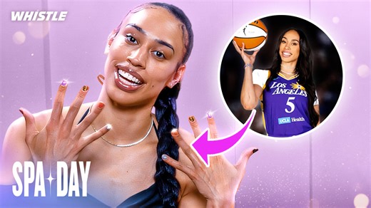 5.6K views · 17 reactions | Join us for a Spa Day where we treat WNBA star Dearica Hamby to a relaxing session at the nail salon. In this episode she shares how her three point shot has evolved over the years and what it takes to succeed on the court. Dearica also shares how she balances motherhood with being a pro athlete and what helped her through two natural births. From team rivalries to trash talk and game day rituals, no topic is off limits. | Whistle Sports | Facebook
