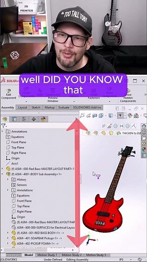 TREE COLLAPSE - SolidWorks Assembly #solidworks #shortcuts #collapse #feature #tree #shift #key