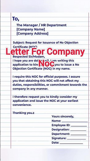 How to Write NOC Application for Company | NOC Letter Format in English | Step-by-Step | Shorts