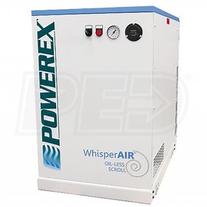 Powerex SES130862 SES 3-HP 13-Gallon Oil-Less Enclosed Scroll Air Compressor 208/230V 1-Phase 116 PSI