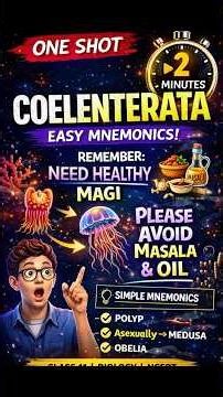 Coelenterata in 1 Minute 🔥 | Mnemonic Trick for NEET | Class 11th Biology | Easy Mnemonics