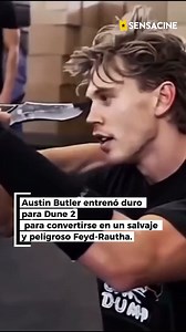 64K views · 859 reactions |  Austin Butler entrenó duro para Dune: Parte Dos (2024) para convertirse en un salvaje y peligroso Feyd-Rautha. ➡ Con el entrenador de los Navy SEAL, Duffy Gaver, ganó aproximadamente 25 libras de músculo, el mismo entrenador detrás de Chris Hemsworth y Brad Pitt. | SensaCine | Facebook