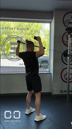 Standing Cable Face Pulls Into Overhead Press - Two Ropes