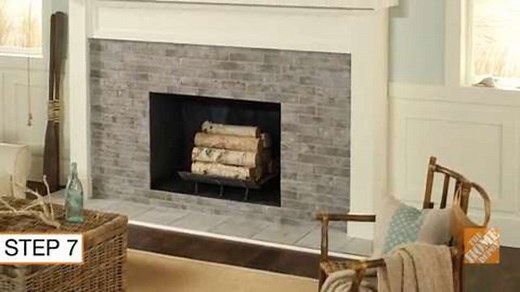 Tiling A Fireplace With Brick-Look Tile