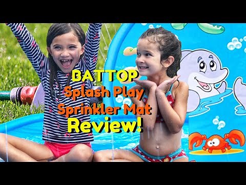 Kids Sprinkler | Splash Play Mat 68'in Sprinkler fun by BATTOP| REVIEW | Little C Family