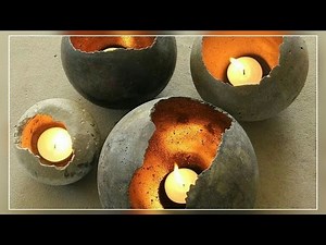 DIY- Home Made Concrete Candle Holder