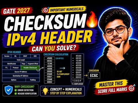 IPv4 Header Checksum 🔥 | Checksum Calculation Explained | CN GATE 2027