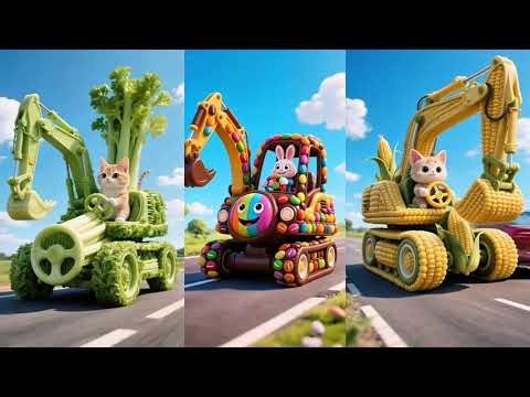 Cute Animals Driving Fruit & Veggie Excavators – TikTok Viral Compilation | GrowUpWithDuckTV