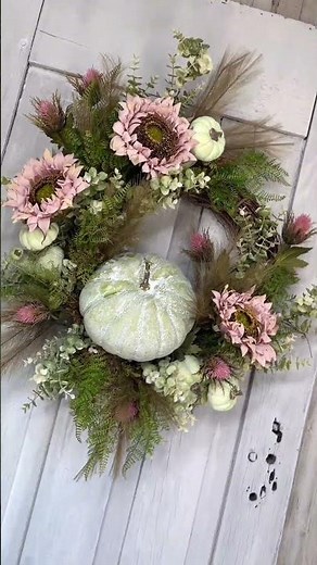 DIY Green Pumpkin Front Door Wreath | KDS Tutorial | Fall Door Decor