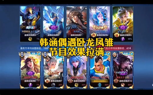 韩涵巅峰赛偶遇卧龙凤雏，节目效果拉满