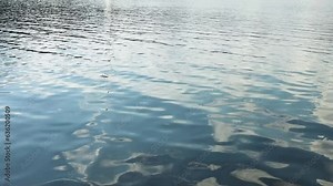 Ripples on the surface of the water of a mountain lake