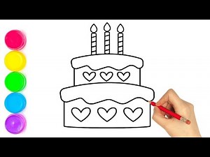 How to Draw a Cake Step by Step | Easy Cake Drawing for Beginners | Cake Drawing Tutorial