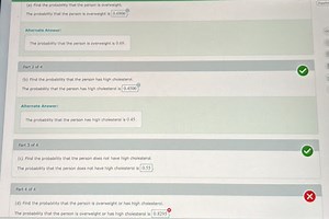 (a) Find the probatisty that the persos is overweight.The pro... | Filo