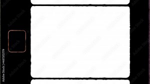 4K Super 8 Film Frame with Sprocket Hole for Retro Vintage Effects with Digital Video. Empty Cinema Film Without Noise. Retro Footage Look. Frame Static, Only Perforation Moves Chaotic Vertical