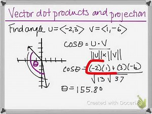 Vector dot product and projection