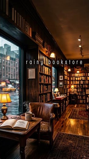 Rainy NYC Bookstore 🌧️📚 Soft Piano Jazz