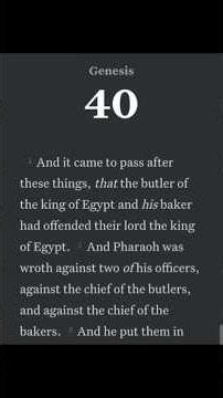 Genesis 40 | Joseph interprets dreams in prison 🙏🙌 #shorts #shortvideo #shortsvideo #shortsfeed #fyp