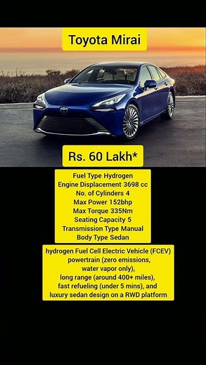 Toyota Mirai Hydrogen Car 🔥 Next Level Technology#vs #cars #toyota #toyotamirai #toyotacars