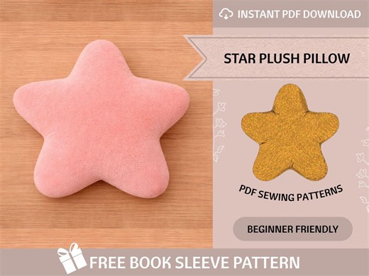 Star Plush Pillow Sewing Pattern: Beginner-friendly Throw Cushion (PDF Download) - Etsy